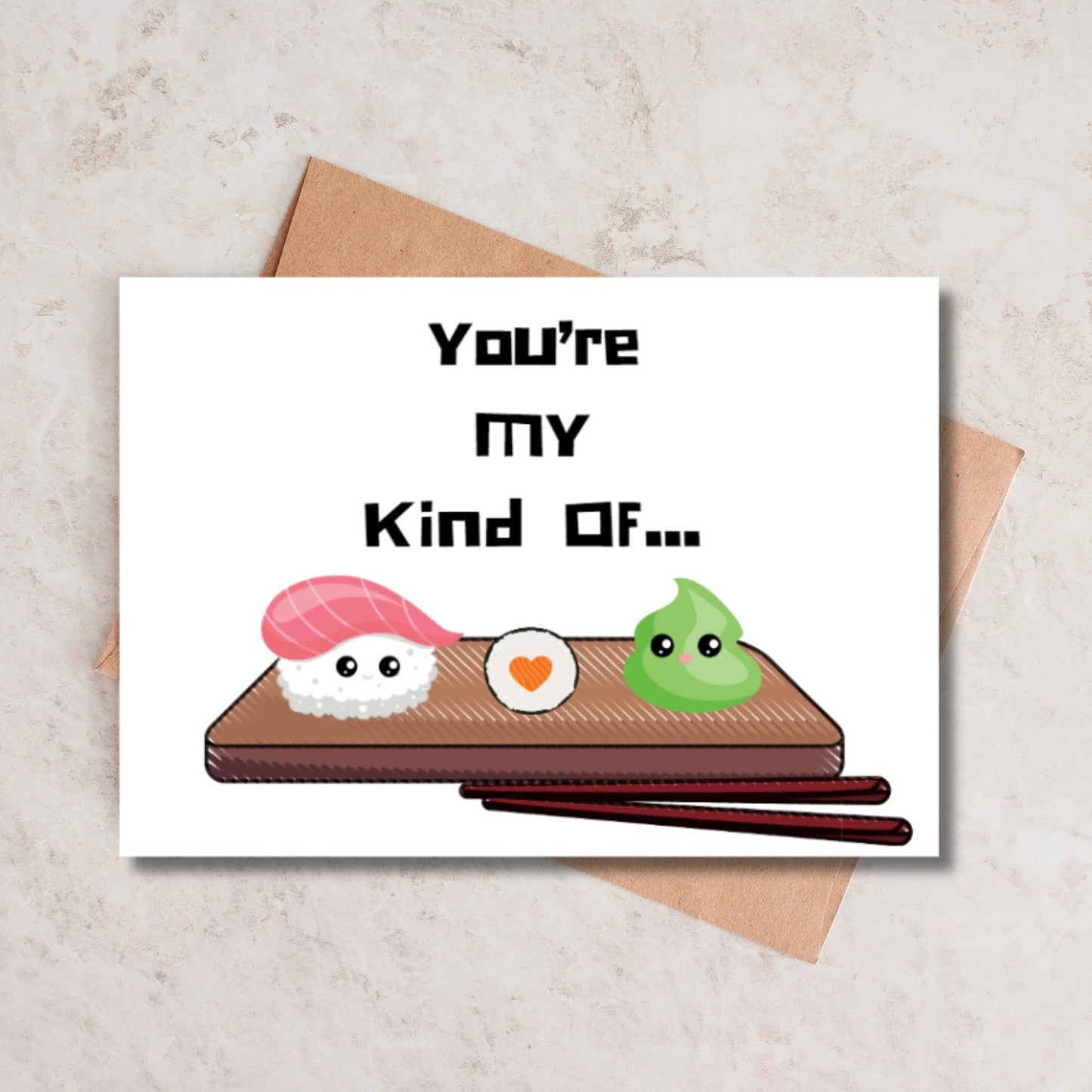 Sushi & Wasabi Greeting Card: Spicy Food Pun Anniversary Card - JuzBecuzStationery