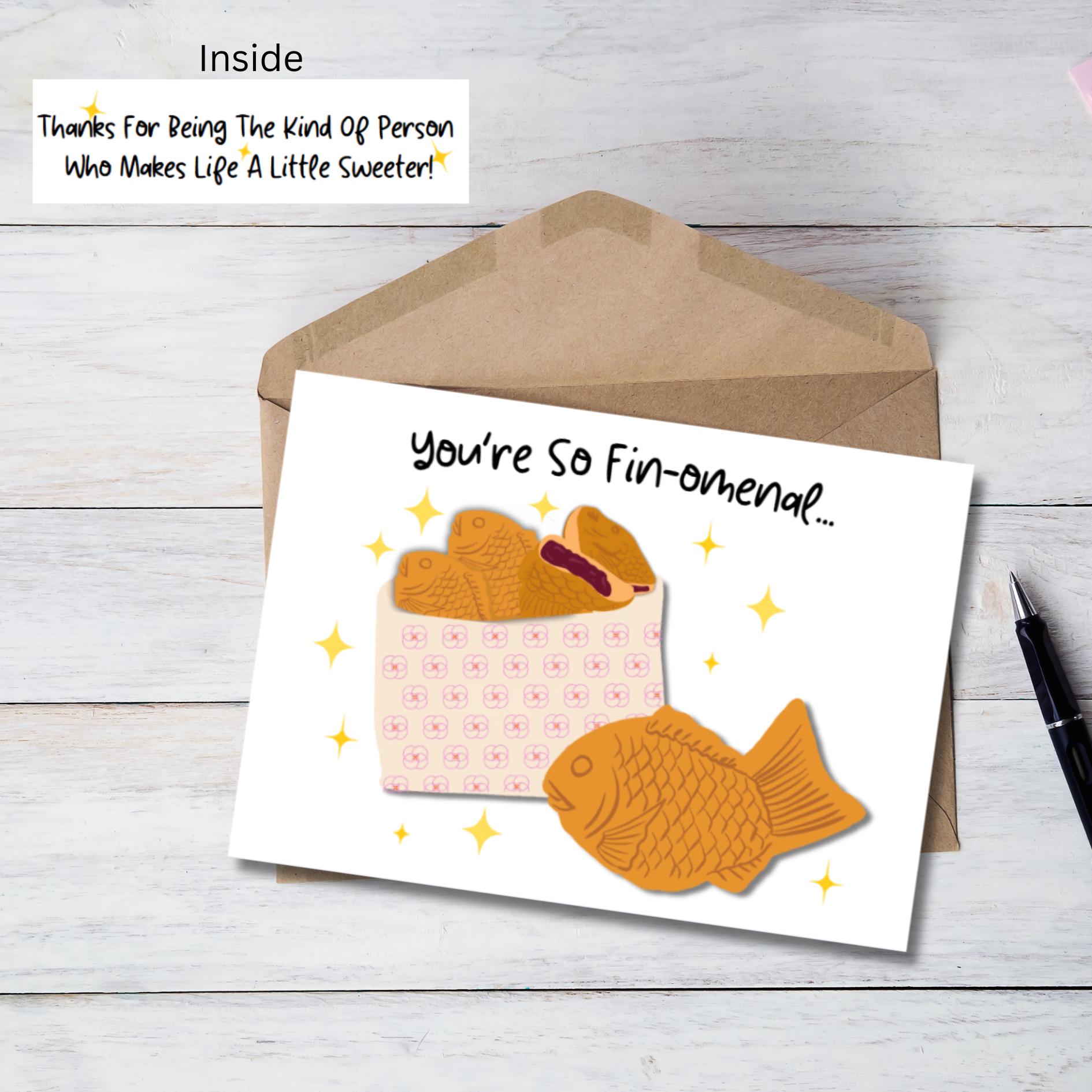 Bungeoppang Thank You Card: Korean Fish Bread, Kdrama Fan Gift - JuzBecuzStationery