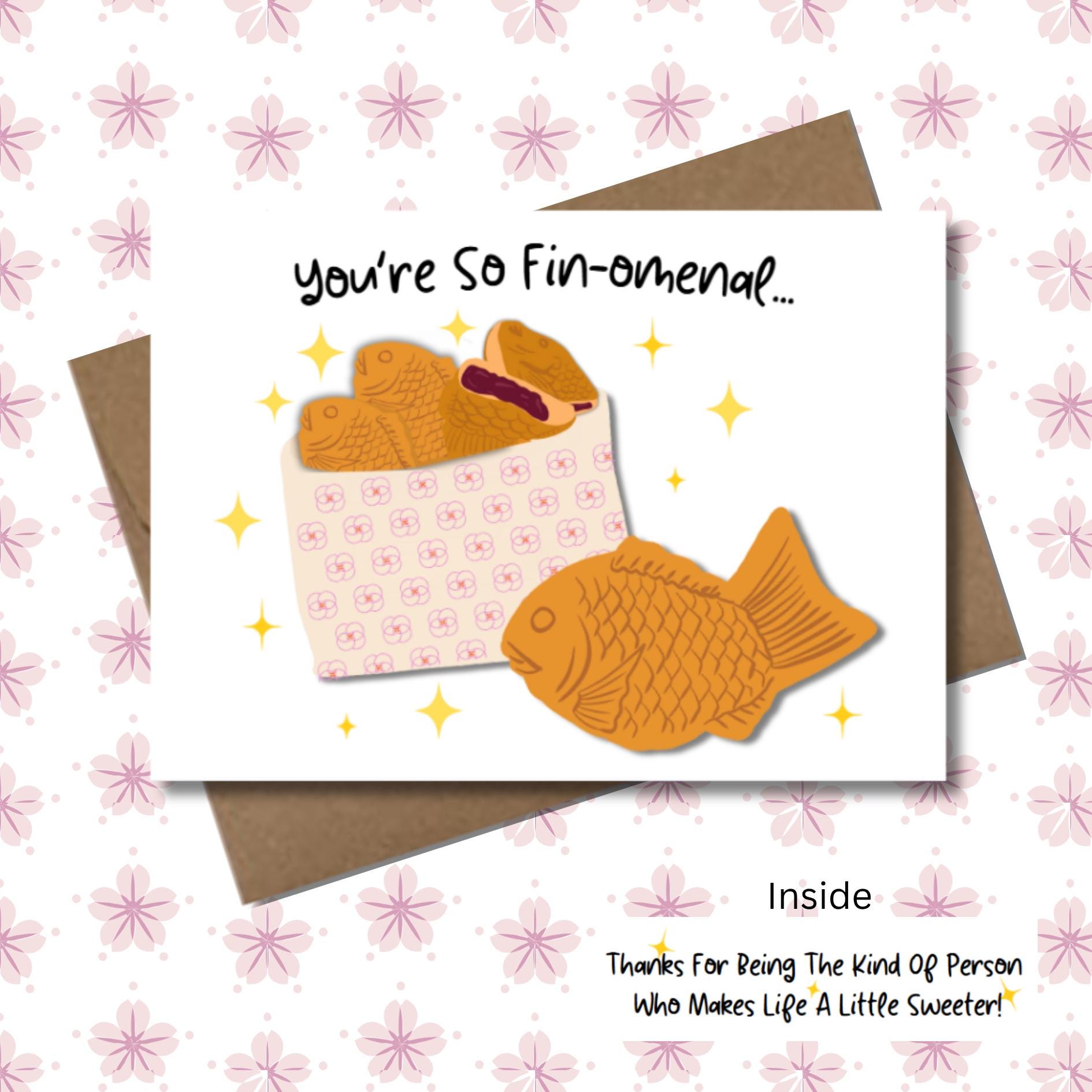 Bungeoppang Thank You Card: Korean Fish Bread, Kdrama Fan Gift - JuzBecuzStationery