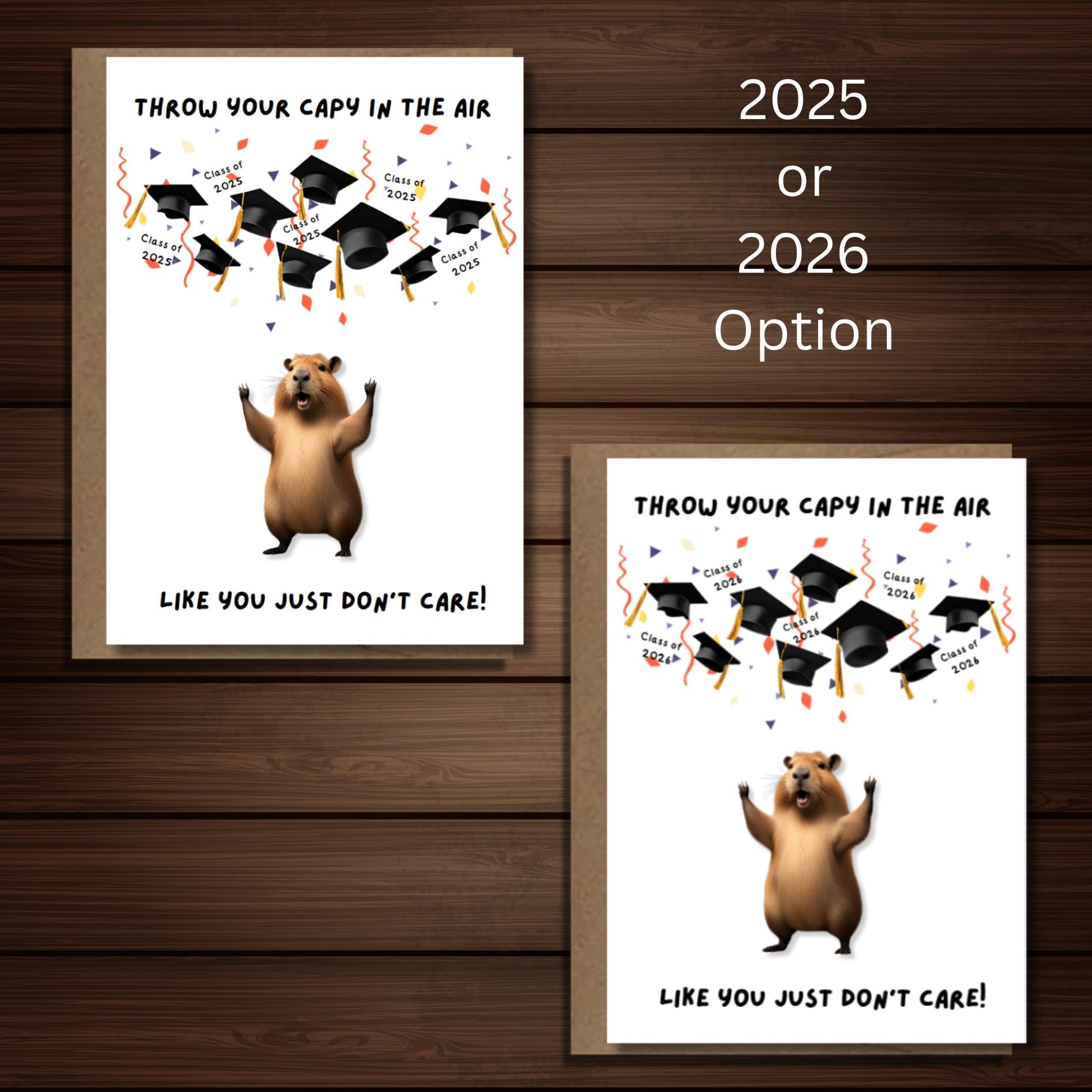 Capybara Graduation Card: Punny Commencement Card - JuzBecuzStationery