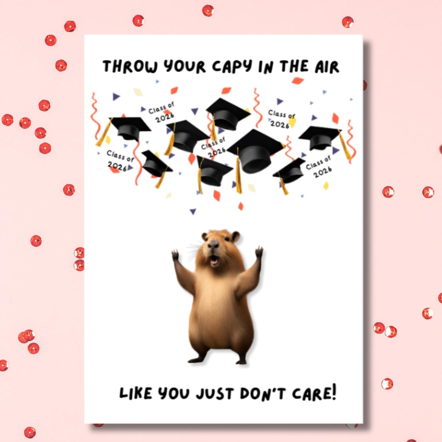 Capybara Graduation Card: Punny Commencement Card - JuzBecuzStationery