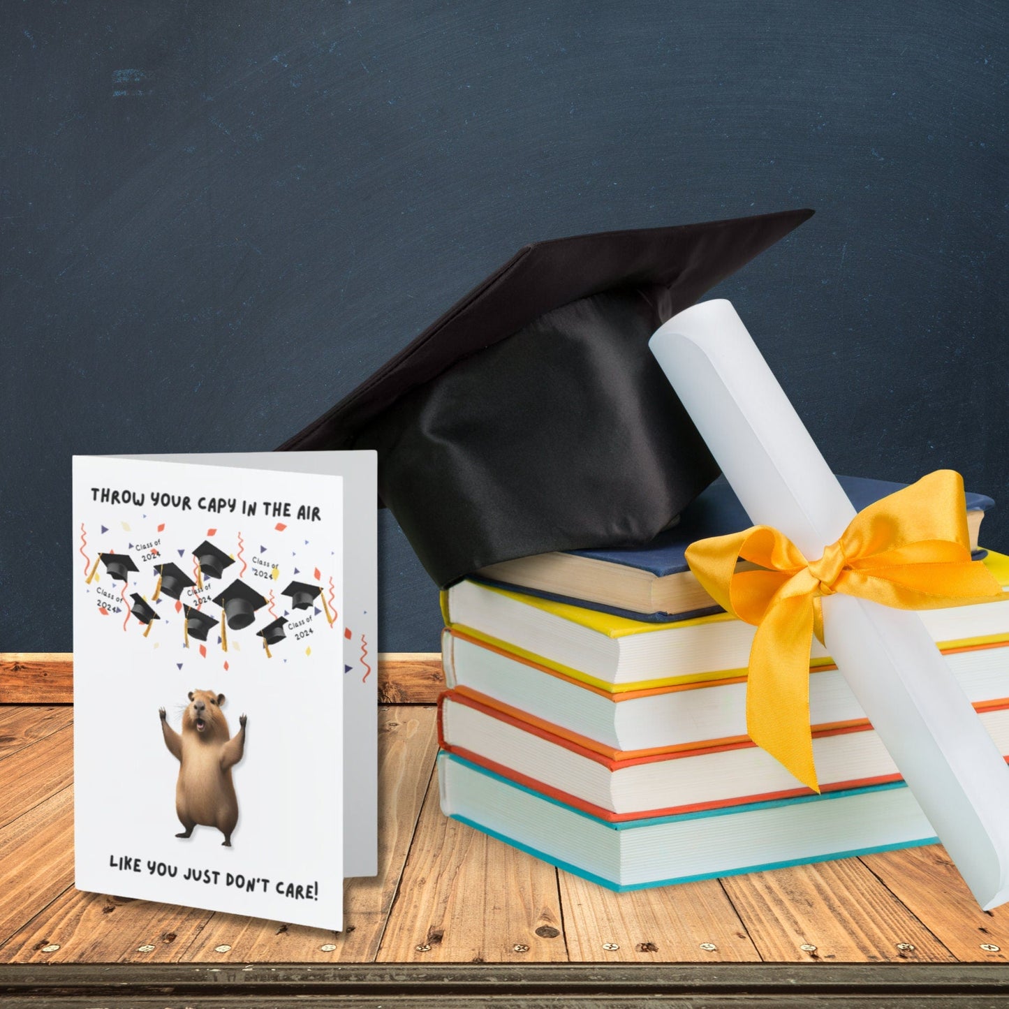Capybara Graduation Card: Punny Commencement Card - JuzBecuzStationery