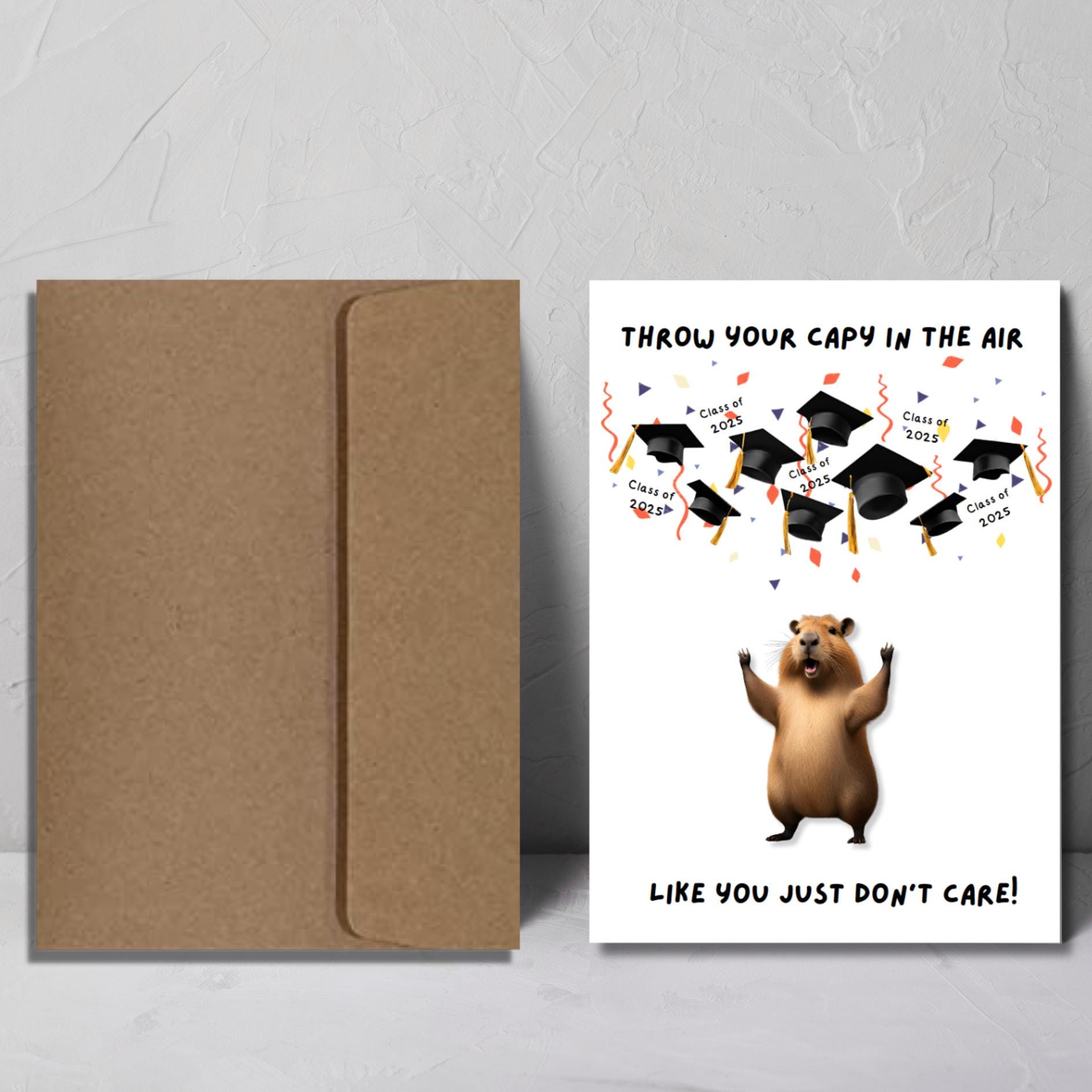 Capybara Graduation Card: Punny Commencement Card - JuzBecuzStationery