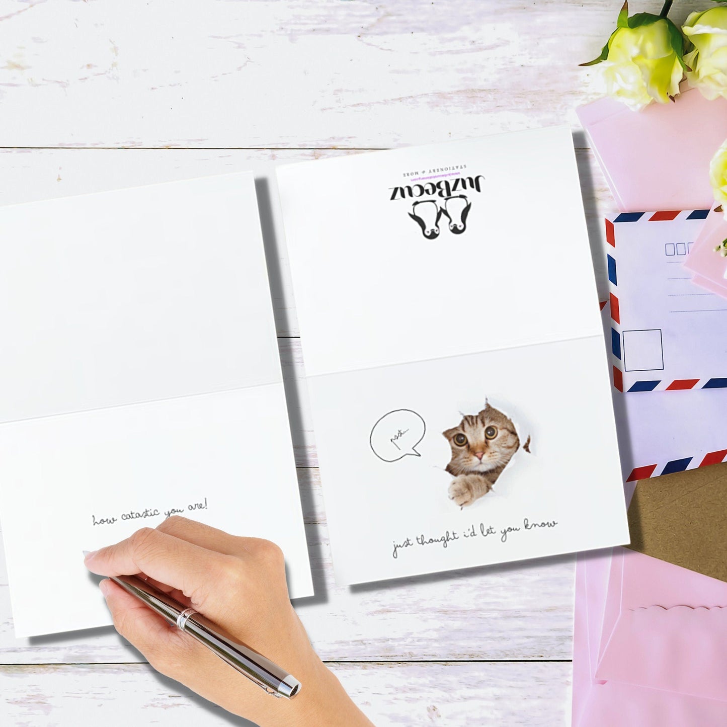 Catastic Cat Pun Greeting Card: Pet Lover Gift - JuzBecuzStationery