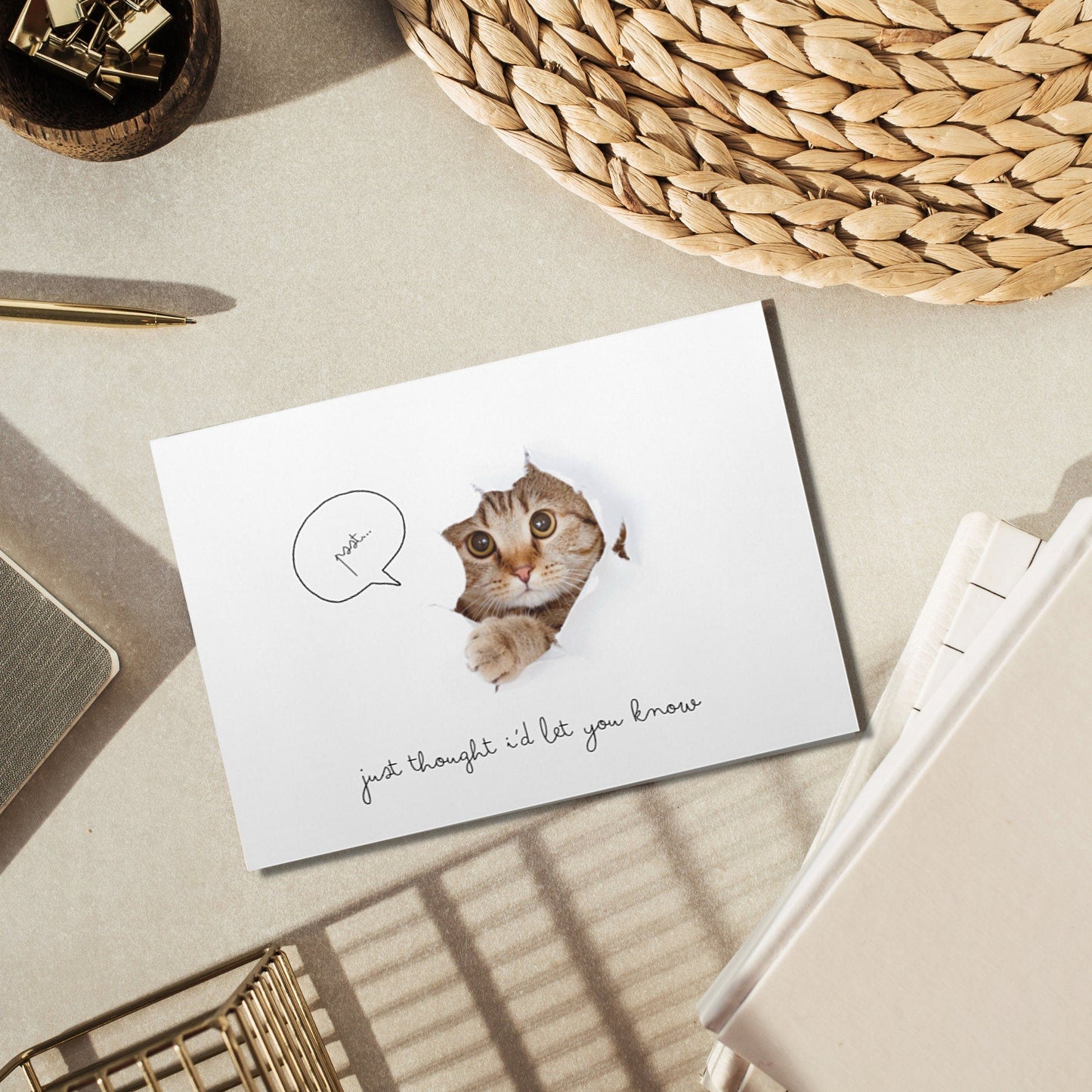 Catastic Cat Pun Greeting Card: Pet Lover Gift - JuzBecuzStationery