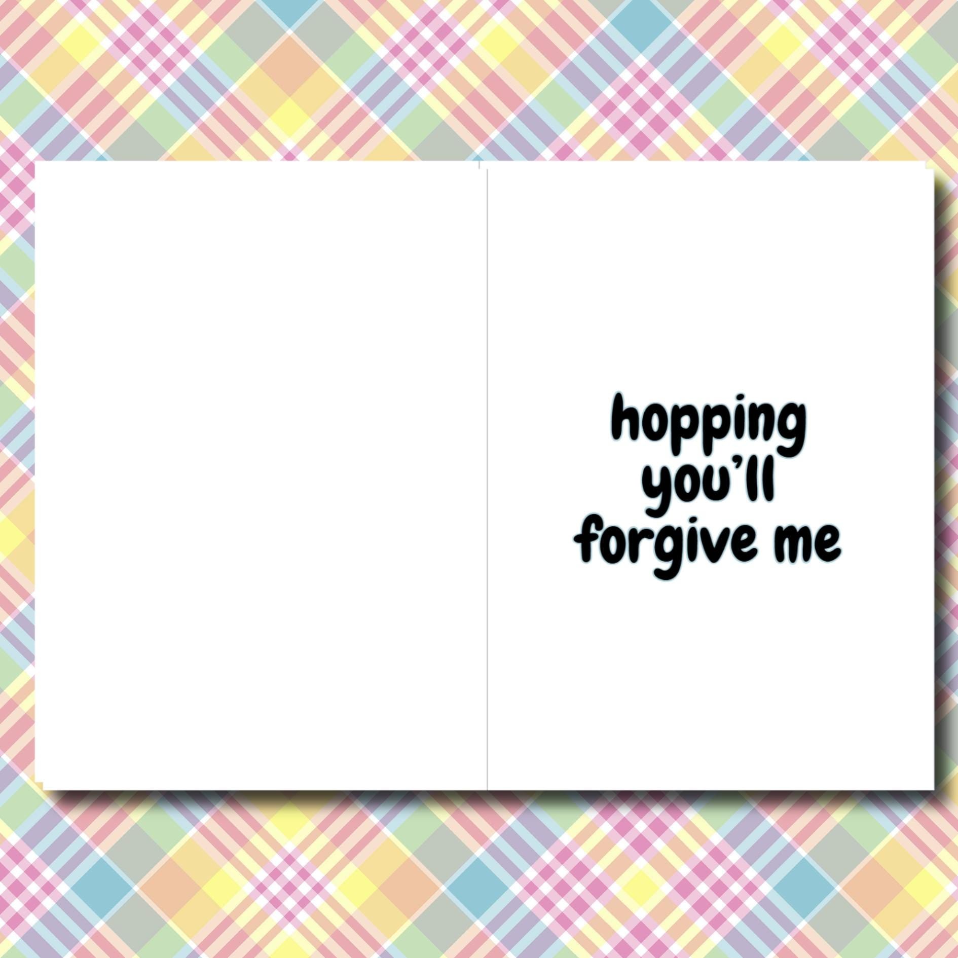 Crying Bunny Apology Card, Funny Sorry Pun, Rabbit Note - JuzBecuzStationery