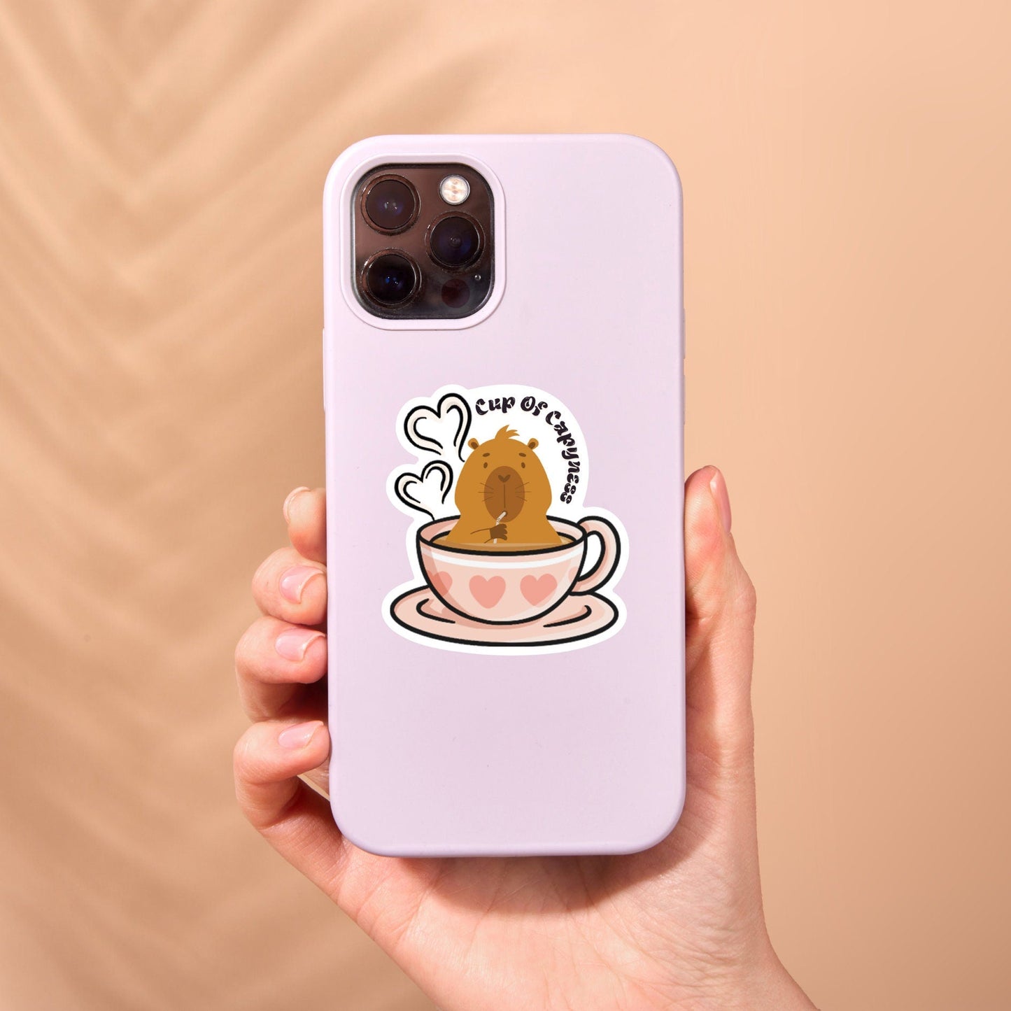 Cup of Capy - ness Capybara Sticker – Cute Coffee Tea Vinyl Decal for Laptop, Water Bottle, Journal – Kawaii Capybara Lover Gift - JuzBecuzStationery