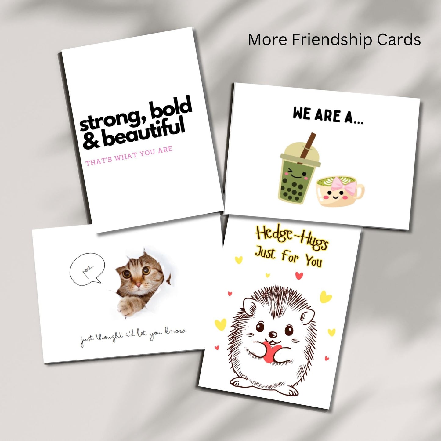 Cute Capybara Friendship Card, Sweet Animal Best Friend Greeting Card, Thinking of You Card for Animal Lovers, Kawaii Animal Stationery - JuzBecuzStationery