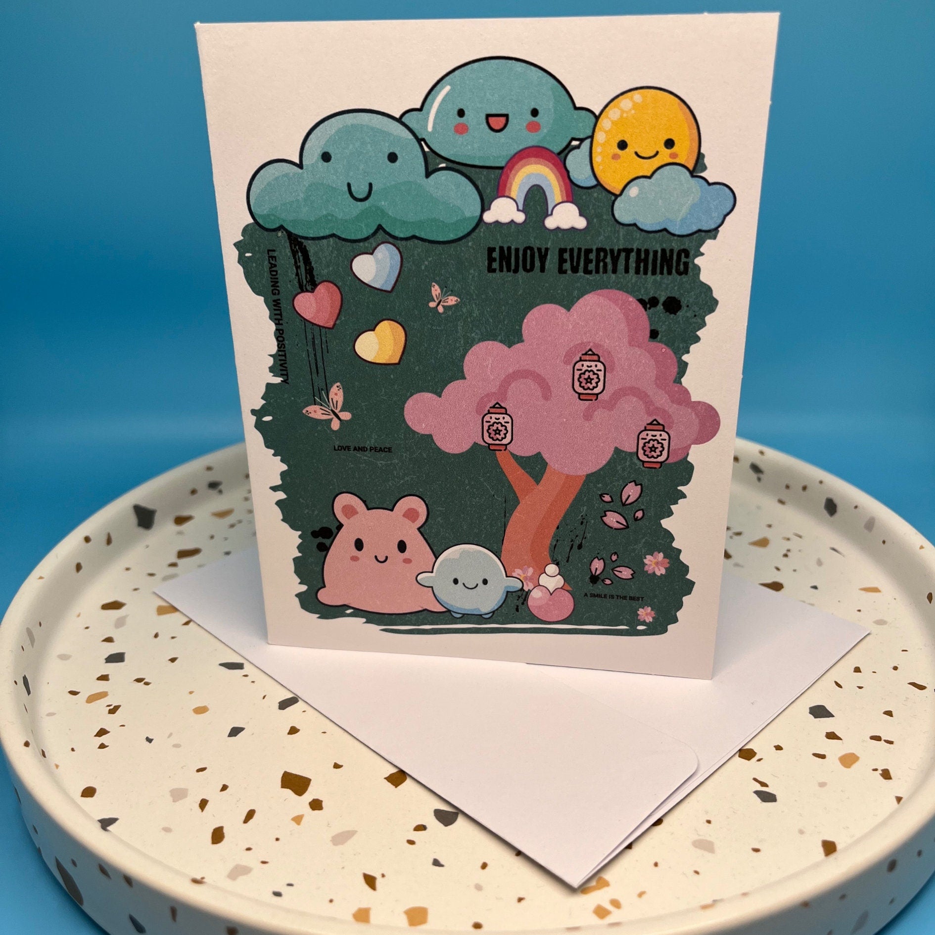 Cute Japanese Style Kawaii Notecards, Asian Style Blank Card Set, Friendship Positivity Encouragement Cards, Japanese Stationery Gift - JuzBecuzStationery