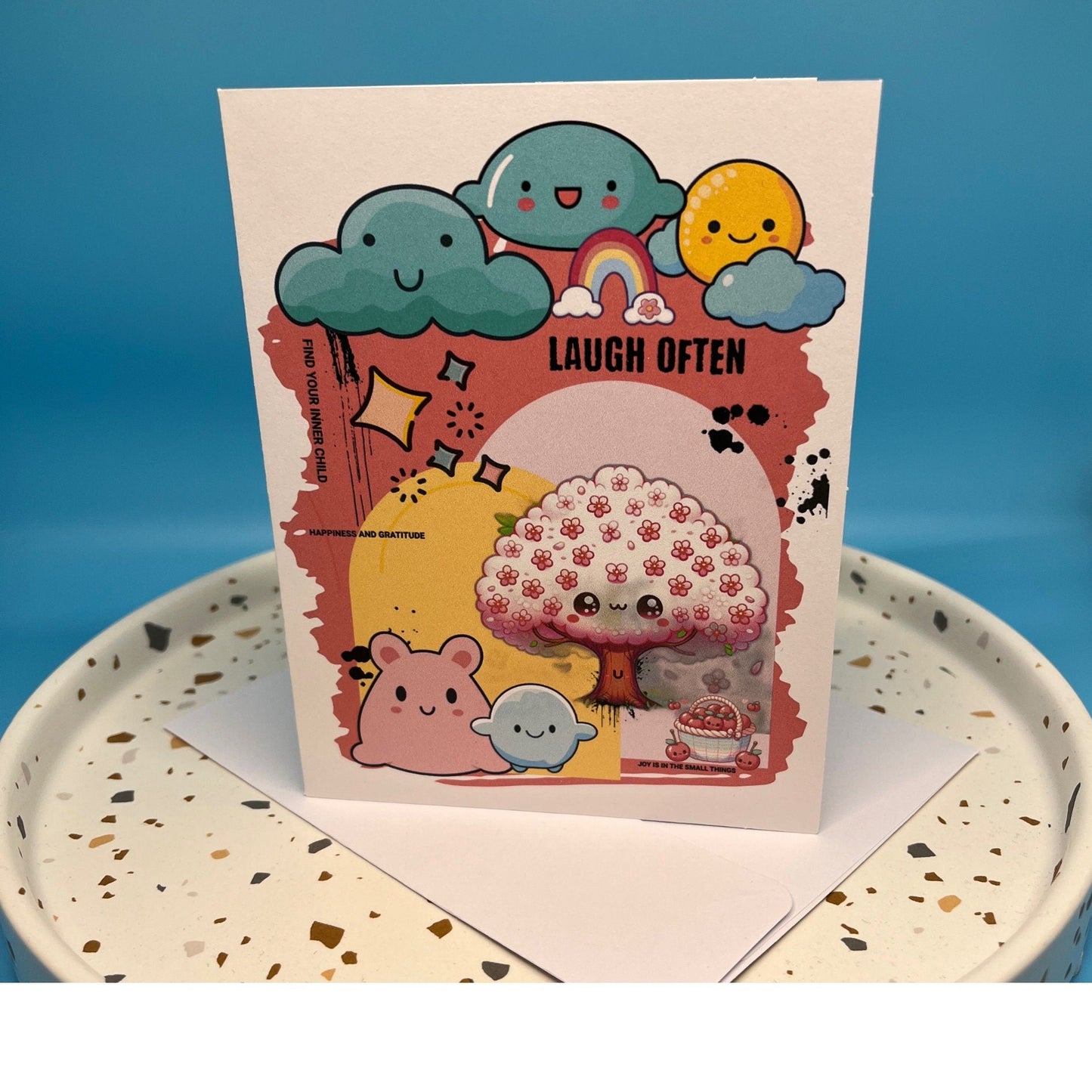 Cute Japanese Style Kawaii Notecards, Asian Style Blank Card Set, Friendship Positivity Encouragement Cards, Japanese Stationery Gift - JuzBecuzStationery