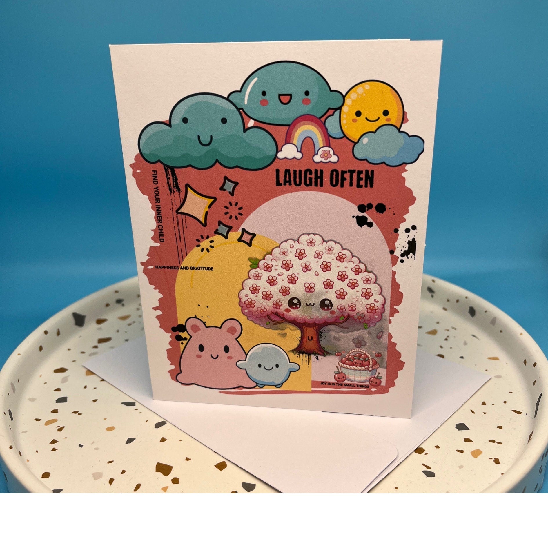 Cute Japanese Style Kawaii Notecards, Asian Style Blank Card Set, Friendship Positivity Encouragement Cards, Japanese Stationery Gift - JuzBecuzStationery