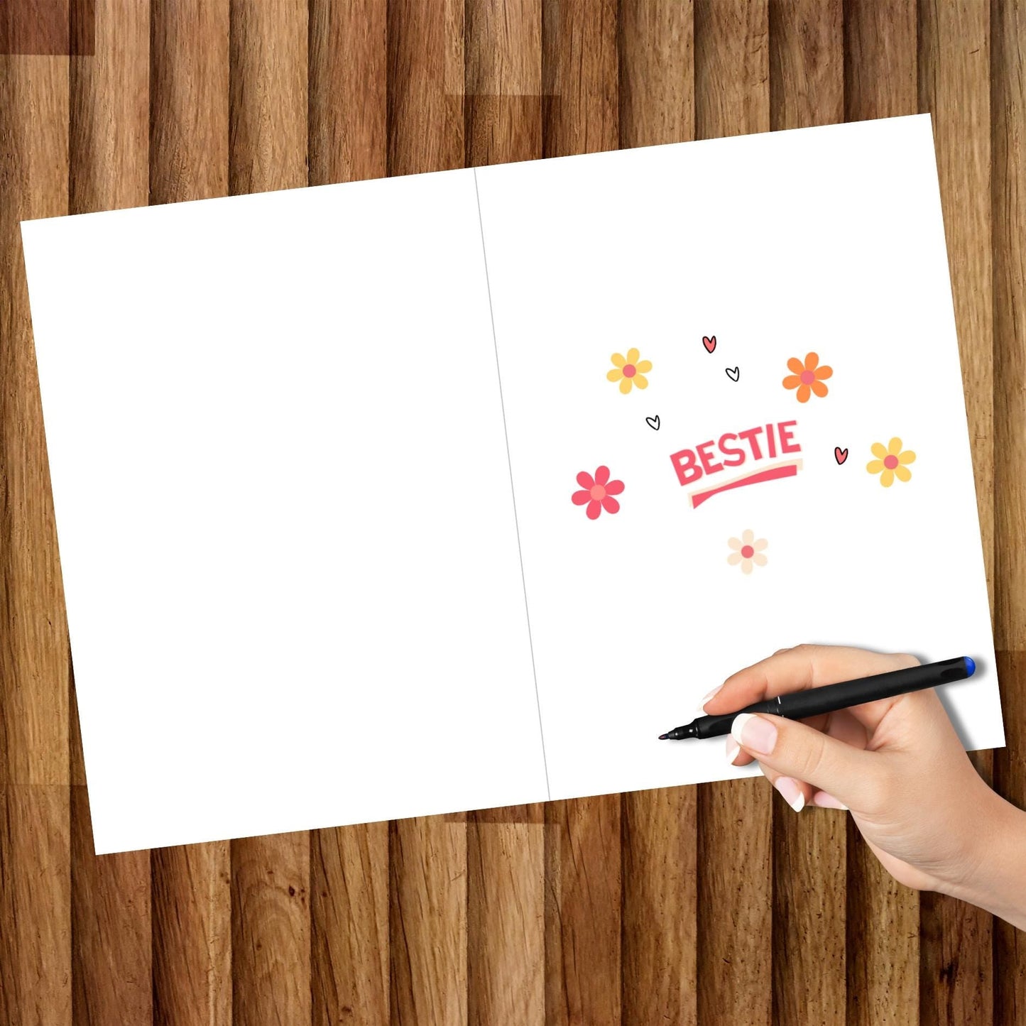 Cute Korean Friendship Card, Kdrama Bepeu Best Friend Card, Kawaii Cat Greeting Card, Thinking of You Card For Cat Lover, Korean Stationery - JuzBecuzStationery