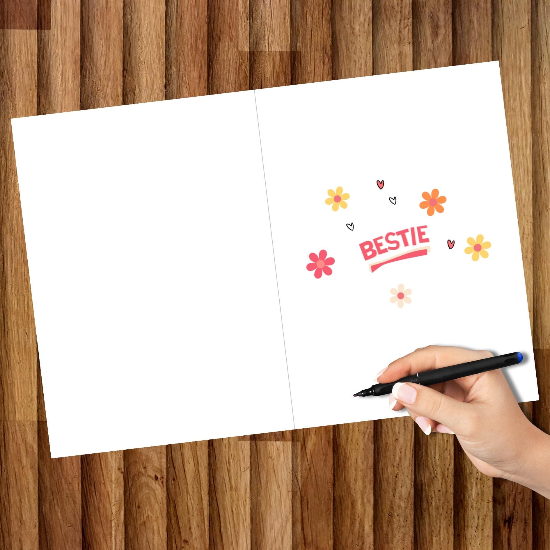 Cute Korean Friendship Card, Kdrama Bepeu Best Friend Card, Kawaii Cat Greeting Card, Thinking of You Card For Cat Lover, Korean Stationery - JuzBecuzStationery