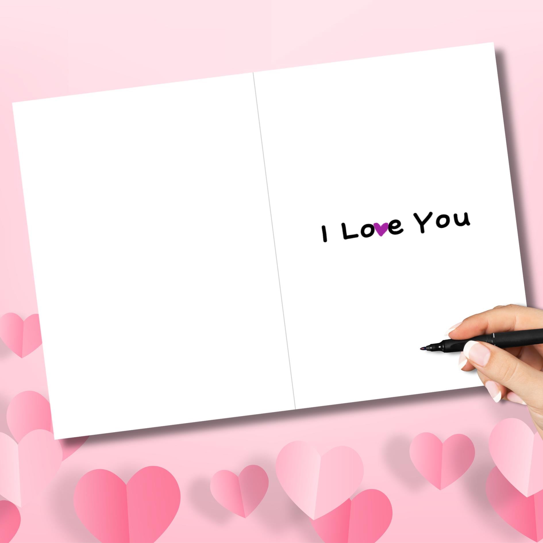 Cute Korean Saranghae I Love You Card, Kawaii Hand Heart Friendship Card, Card For Kdrama Fan, Romantic Anniversary Card, Kpop Lover Card - JuzBecuzStationery