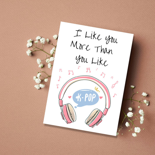Cute Kpop Friendship Card, Couples Kpop Card, I Love You Card For Kpop Fan, Thinking of You Card, Kpop Best Friend Card - JuzBecuzStationery