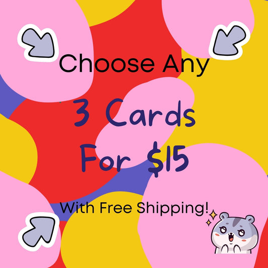 Discount Bundle - Buy 3 Greeting Cards and Save - JuzBecuzStationery