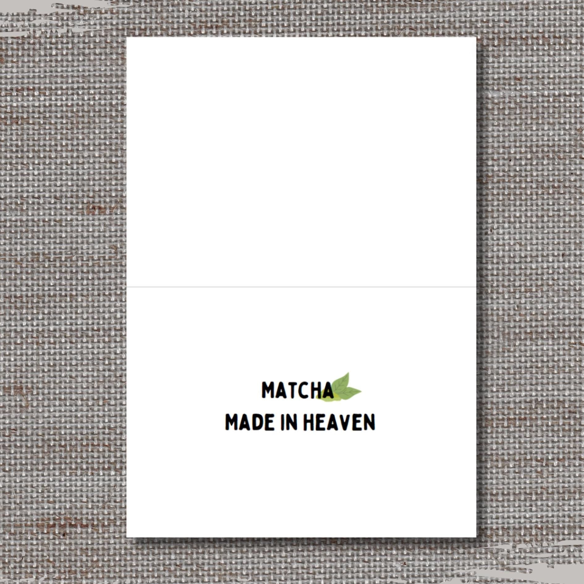 Fun Matcha Couple's Card, Matcha Bubble Tea Friendship Card, Punny Anniversary Card For Matcha Lover, Kawaii Matcha Pun I Love You Card - JuzBecuzStationery