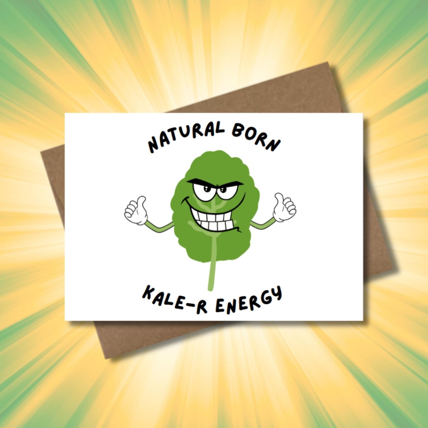 Funny Kale Encouragement Card: Kawaii Vegetable Pun Support Gift - JuzBecuzStationery