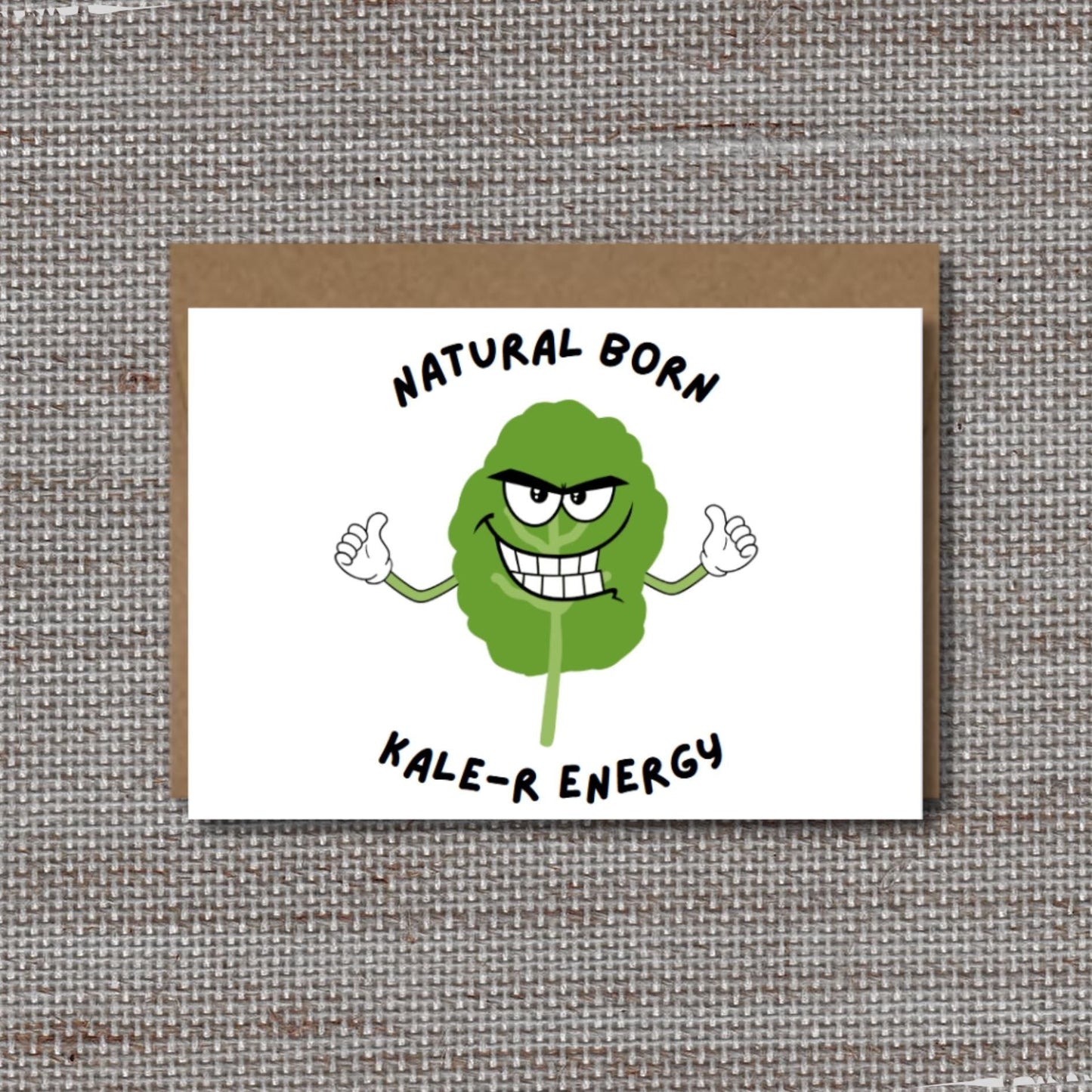 Funny Kale Encouragement Card: Kawaii Vegetable Pun Support Gift - JuzBecuzStationery