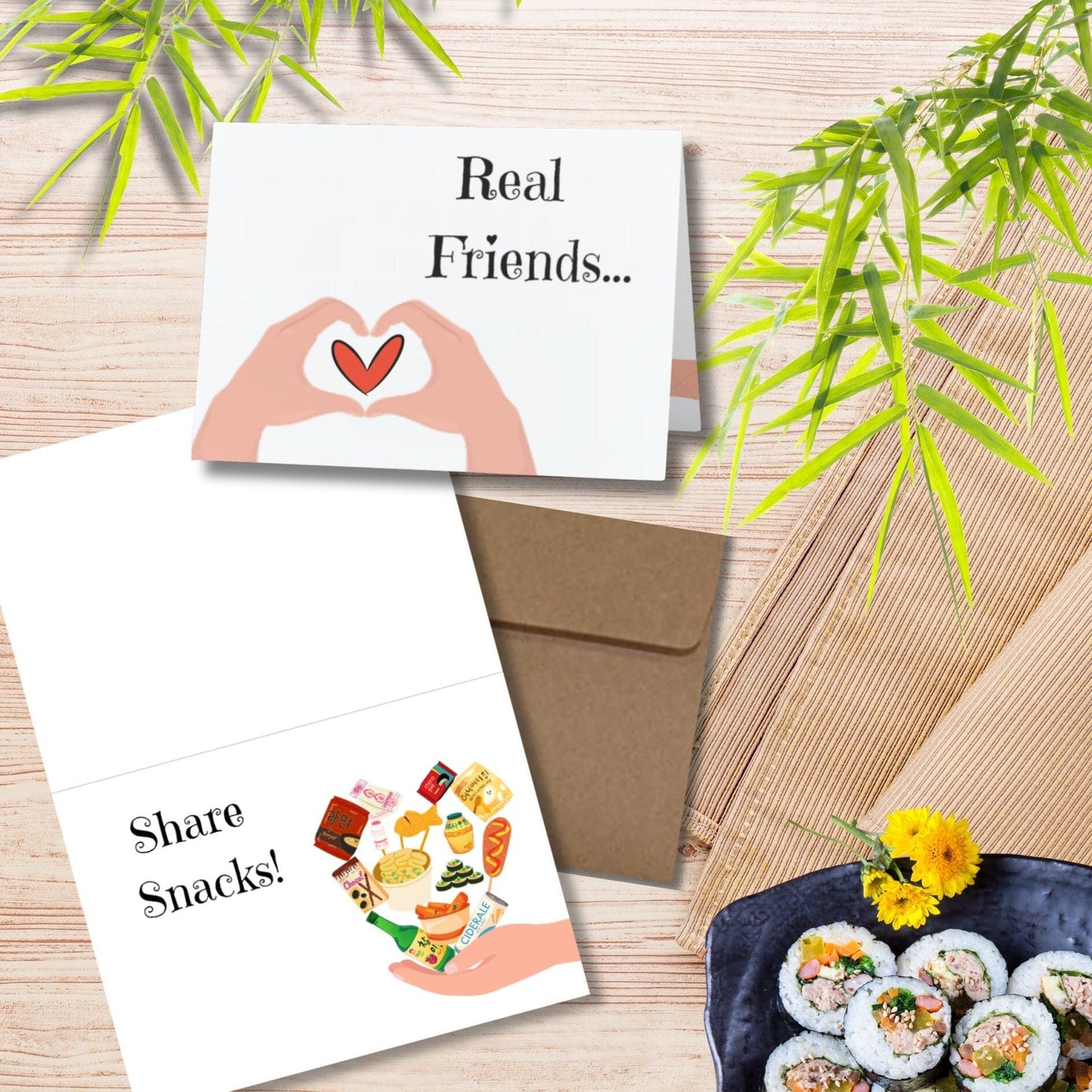 Funny Korean Snacks Friendship Card: Kdrama Kpop Fan Gift - JuzBecuzStationery