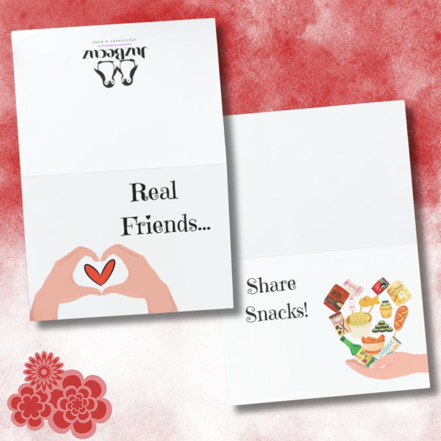 Funny Korean Snacks Friendship Card: Kdrama Kpop Fan Gift - JuzBecuzStationery