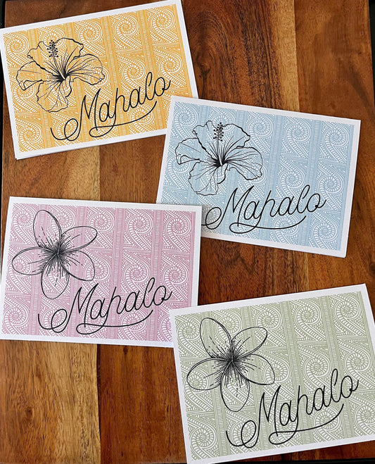 Hawaiian Mahalo Thank You Notecard Set: Tropical Gratitude Stationery