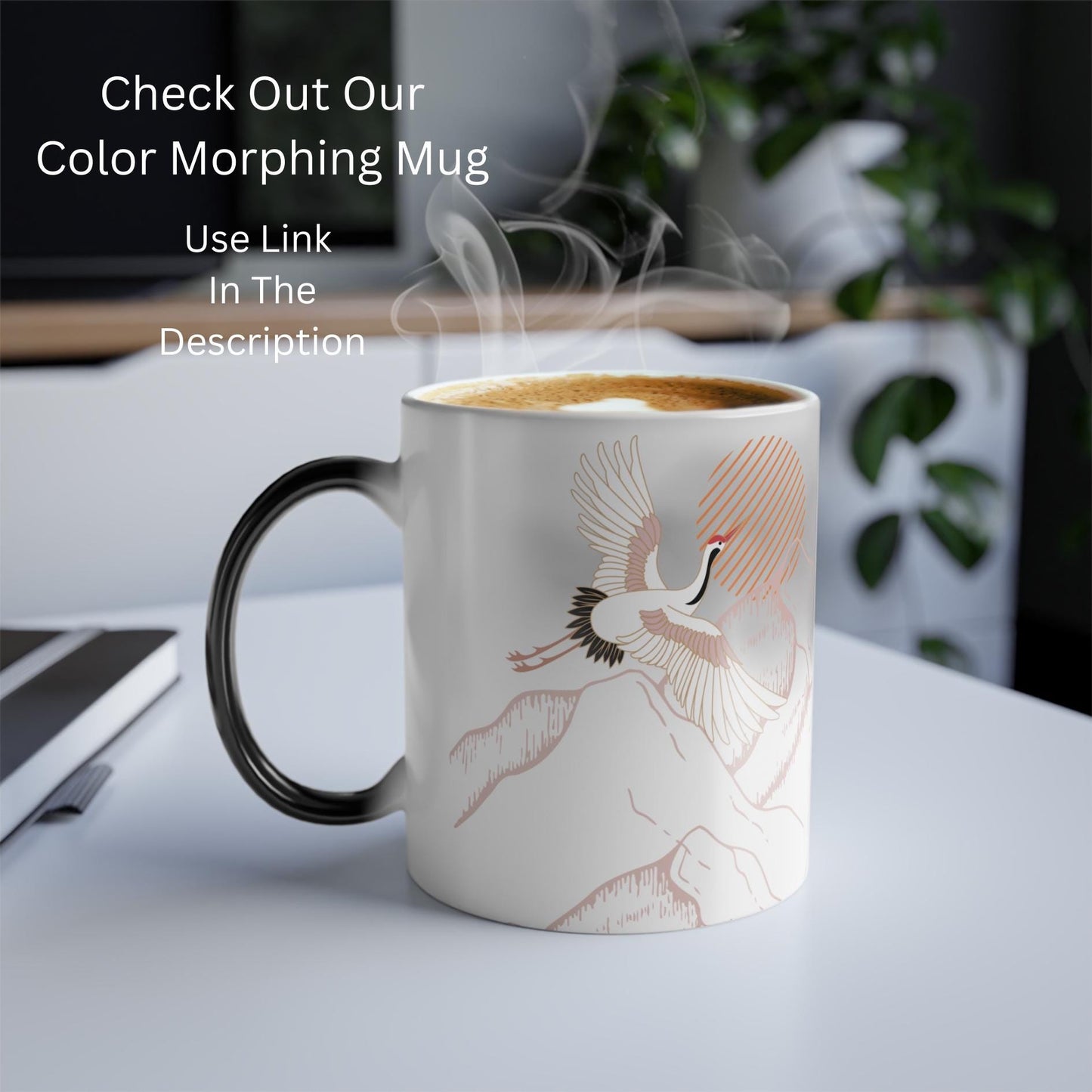 Japanese Crane Shirt: Rising Sun Graphic Tee, Japandi Style