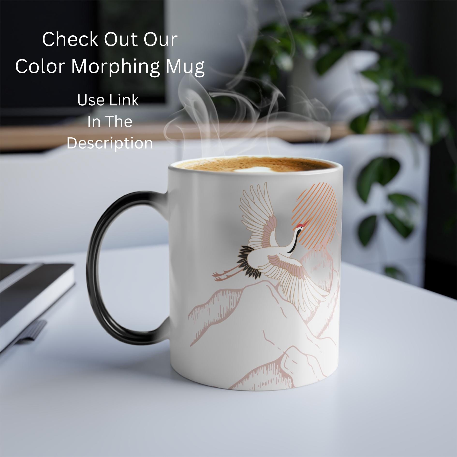 Japanese Crane Shirt: Rising Sun Graphic Tee, Japandi Style