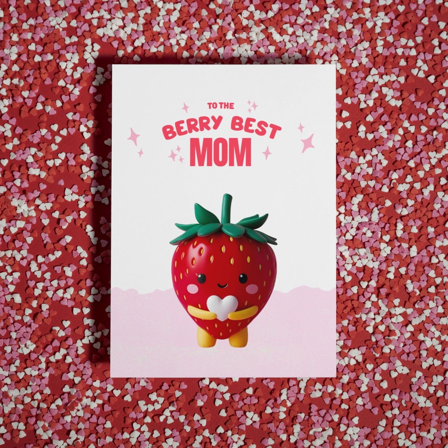 Strawberry Mom Card: Kawaii Punny Greeting Card