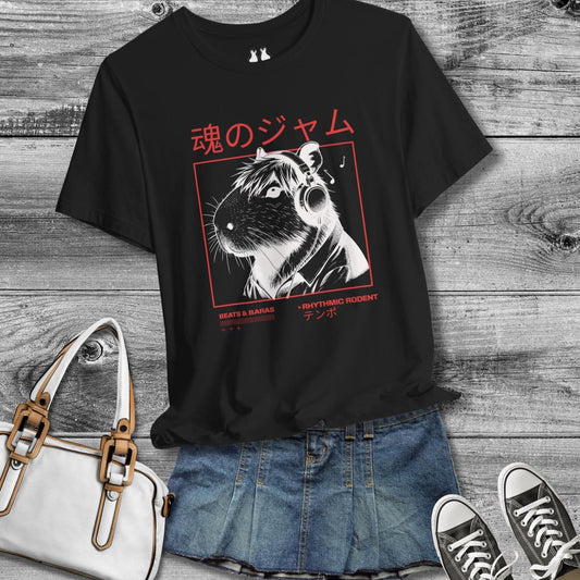 Japanese Capybara Soul Jam Shirt, Streetwear Graphic Tee, Music Lover Gift, Cute Animal Unisex Shirt, JPop Hip Hop Fashion, Asian Kawaii Top - JuzBecuzStationery