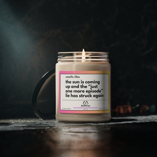 Just One More Episode Candle – Funny K - Drama Binge Watcher Gift, 9oz Soy Wax Candle for Korean Drama Fans, No Sleep Kdrama Addict Vibes - JuzBecuzStationery
