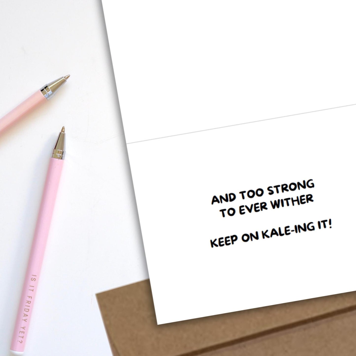 Kale Superhero Encouragement Card, Punny Unbeleafable Kaleing It Card, Vegan Inspired Motivational Card, Uplifting Friendship Note Card - JuzBecuzStationery