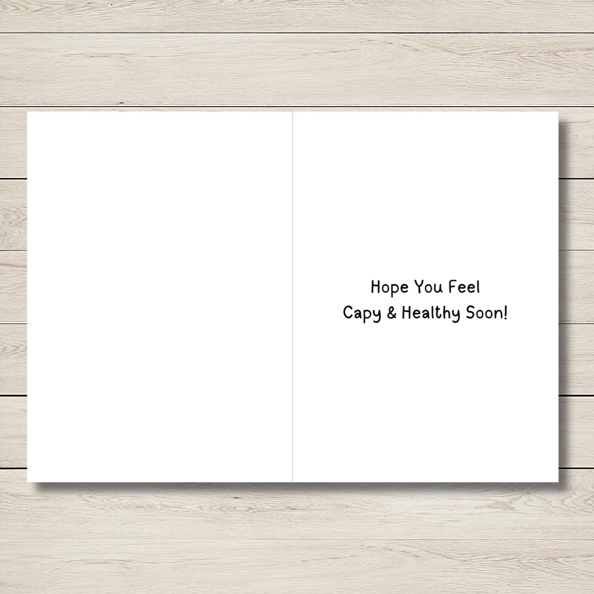 Kawaii Capybara Get Well Card: Punny Vitamin C Healing Wishes - JuzBecuzStationery