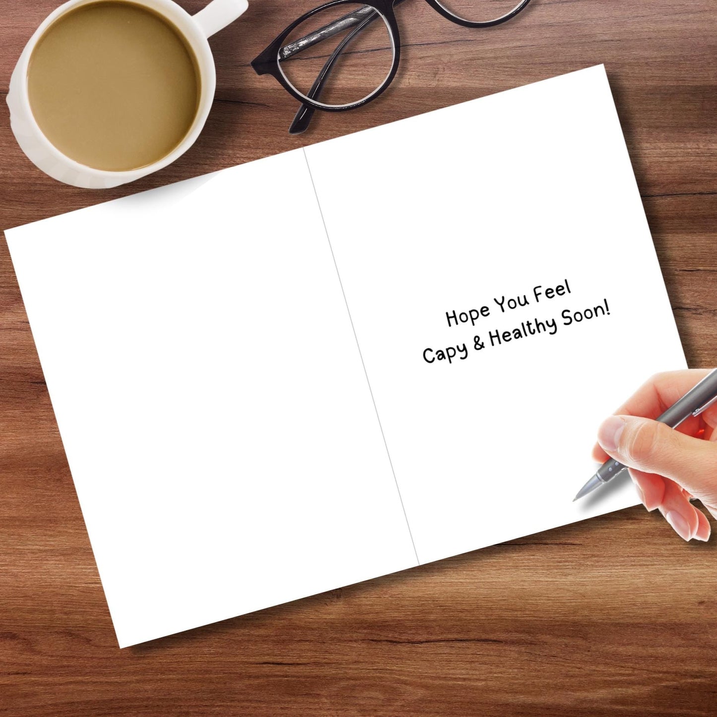 Kawaii Capybara Get Well Card: Punny Vitamin C Healing Wishes - JuzBecuzStationery