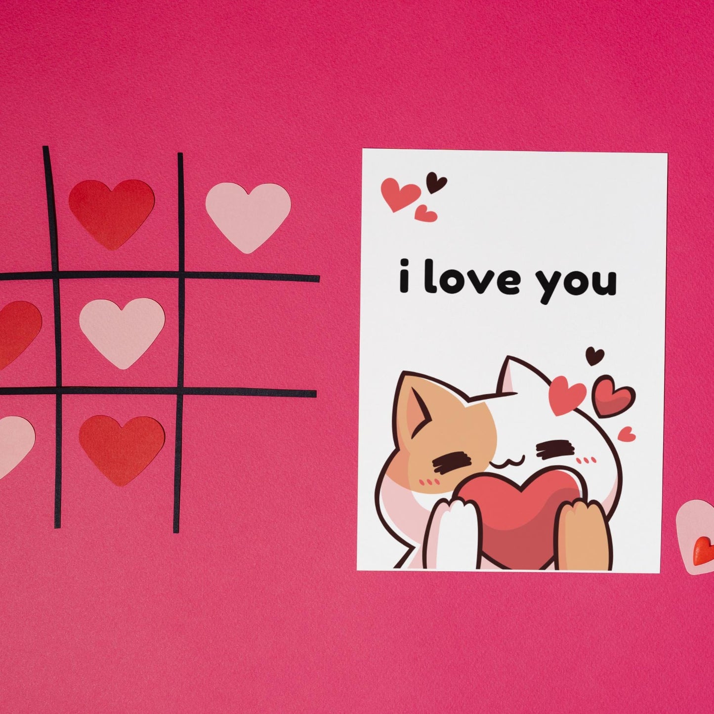 Kawaii Cat Love You Card: Punny Anniversary Card - JuzBecuzStationery