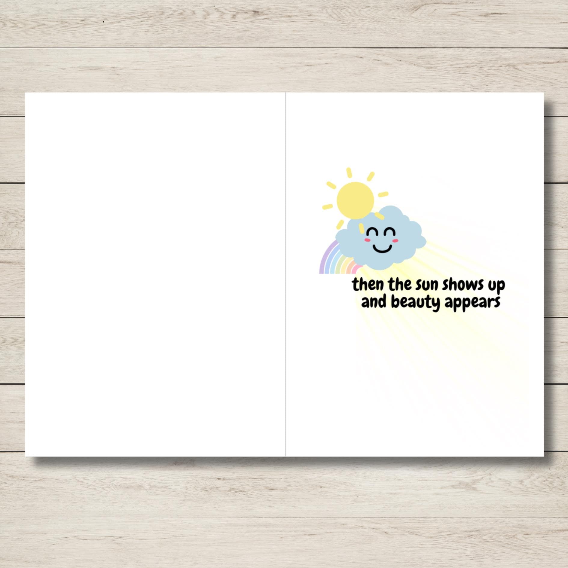 Kawaii Cloud Encouragement Card: Mental Health Support, Thinking of You - JuzBecuzStationery