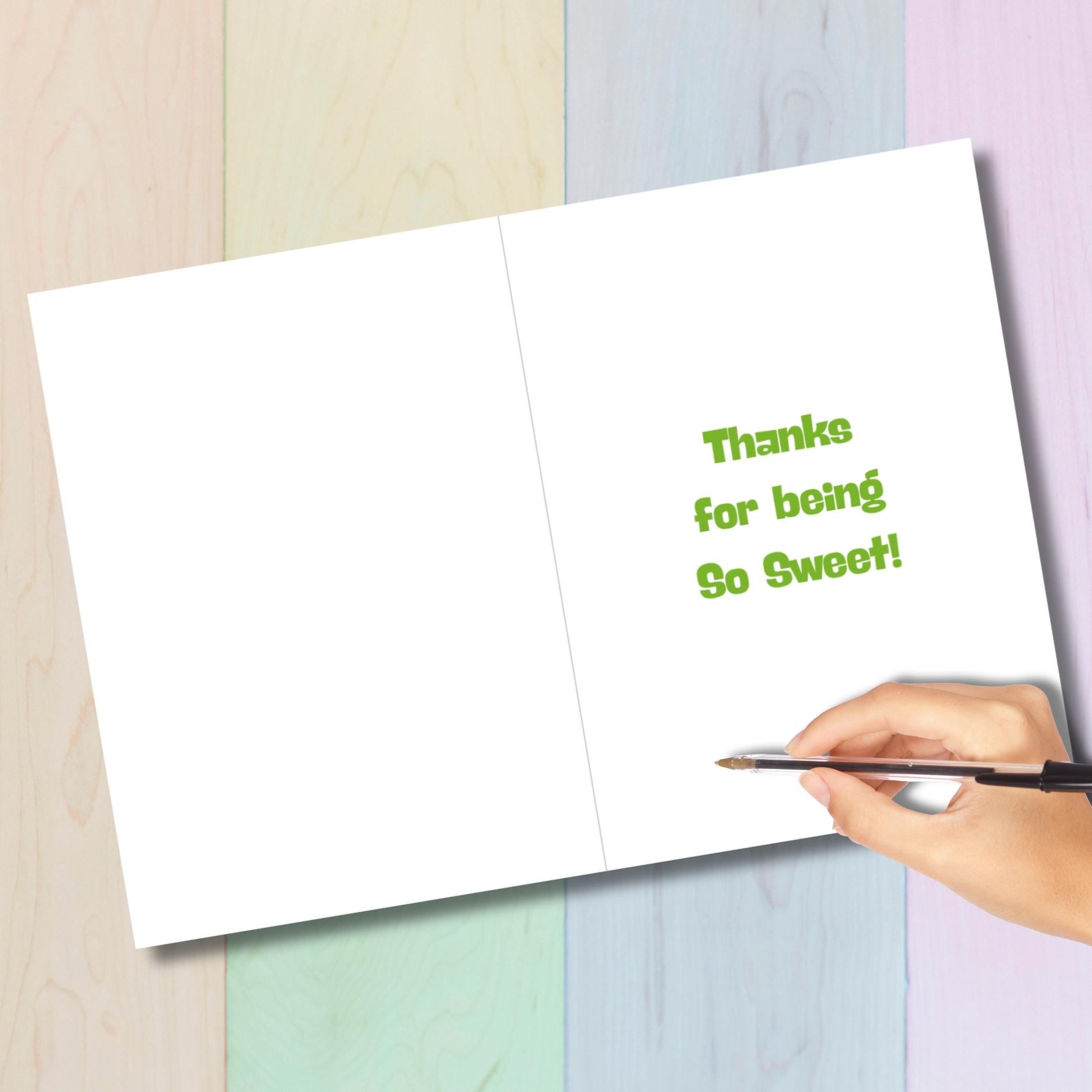 Kawaii Melon Thank You Card: Punny Friendship Appreciation - JuzBecuzStationery