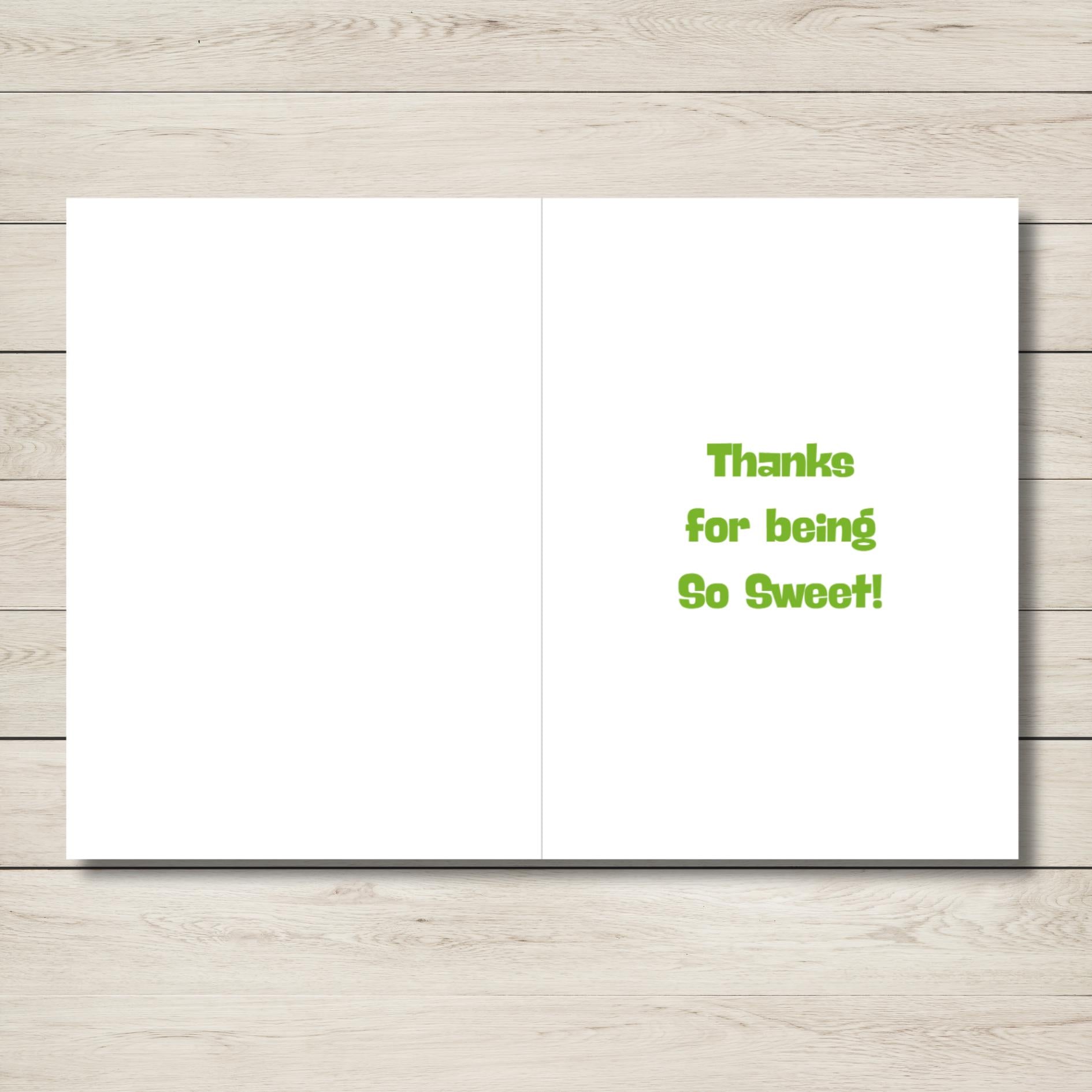 Kawaii Melon Thank You Card: Punny Friendship Appreciation - JuzBecuzStationery