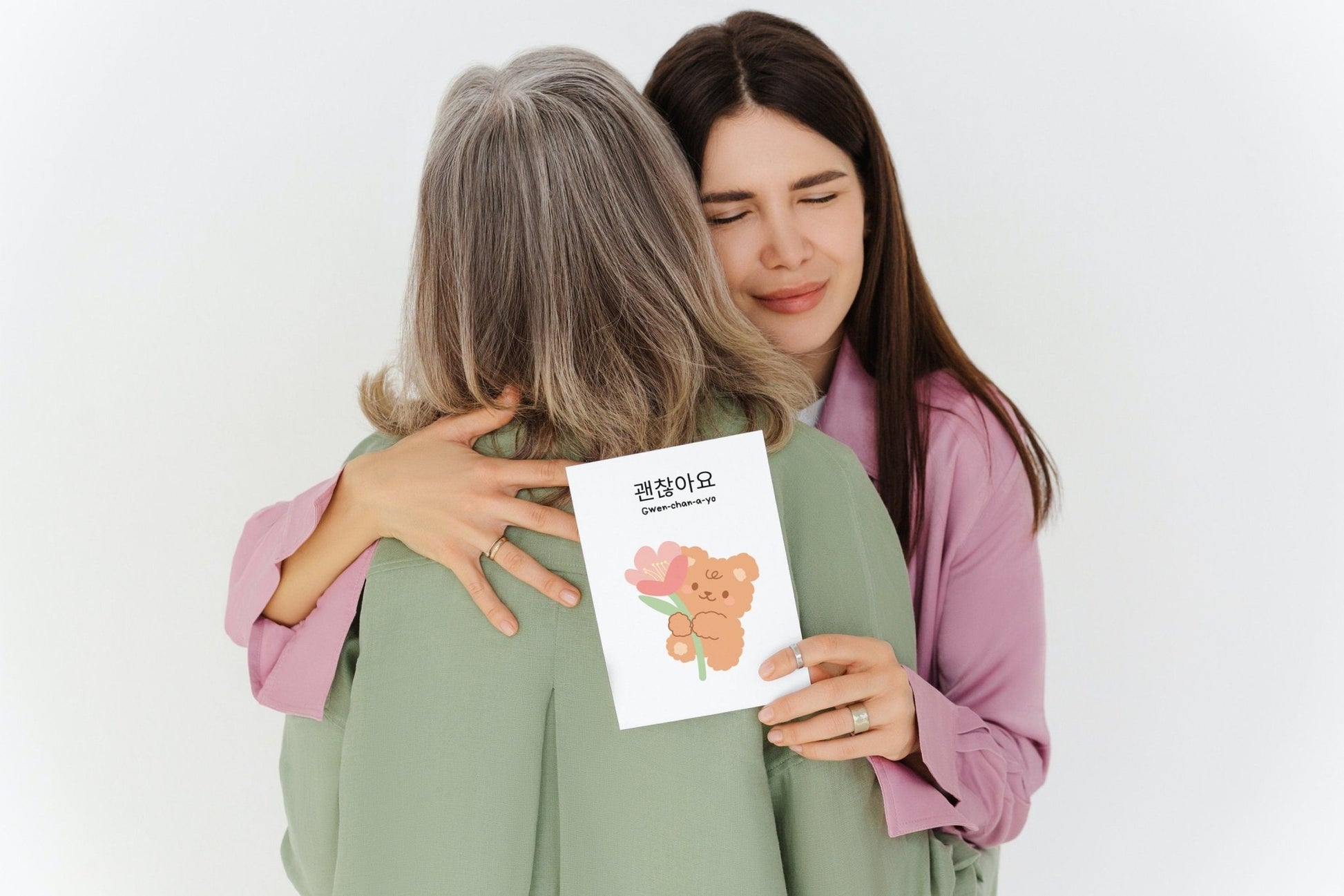 Korean Bear Greeting Card: "Gwenchanayo - It's Ok" - JuzBecuzStationery