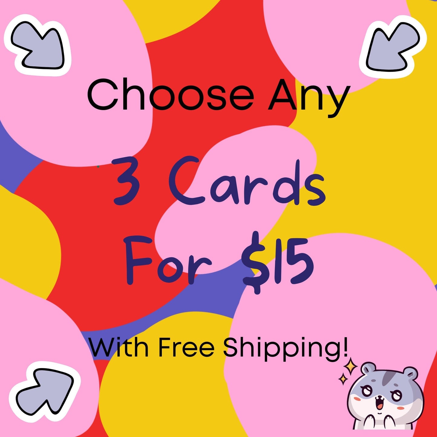 Korean Cat Get Well Card: "Ppalli Naeuseo" Greeting - JuzBecuzStationery