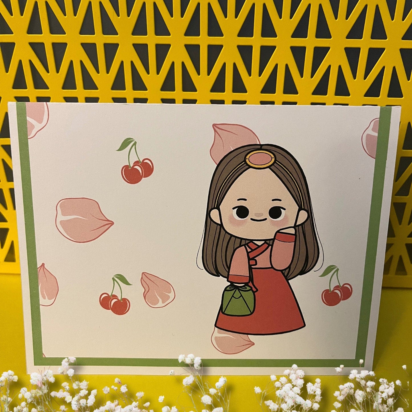 Korean Hanbok Girl Note Card Set: Kawaii K - Drama Stationery - JuzBecuzStationery