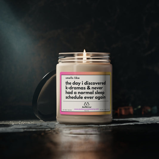 Smells Like the Day I Discovered K - Dramas Candle – Funny 9oz Soy Candle for Korean Drama Fans, No Sleep KDrama Gift, Binge Watch Addict Vibe - JuzBecuzStationery