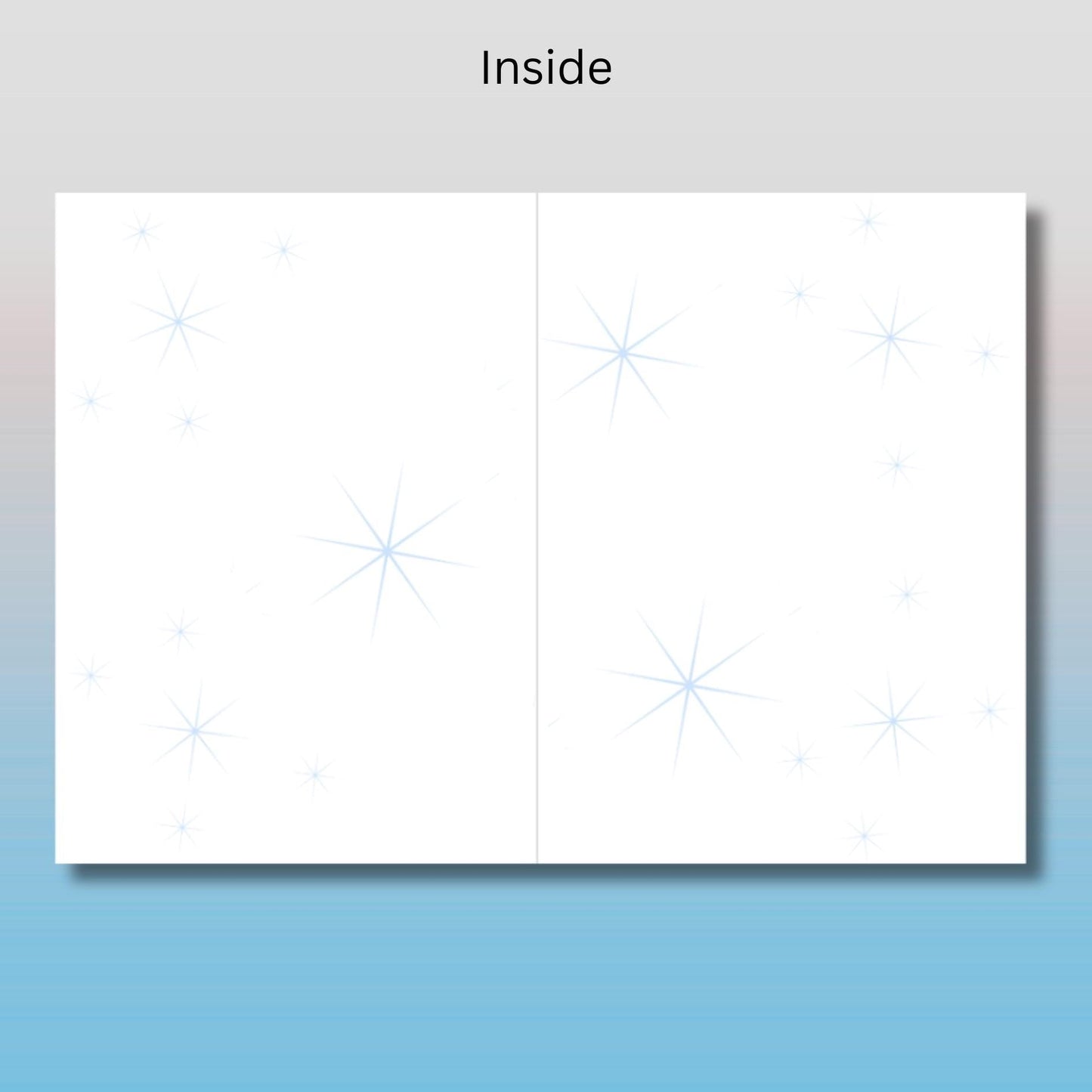 Snowflake Winter Greeting Card: Coquette Style Blue Bow Card, Seasonal Thinking Of You Card - JuzBecuzStationery