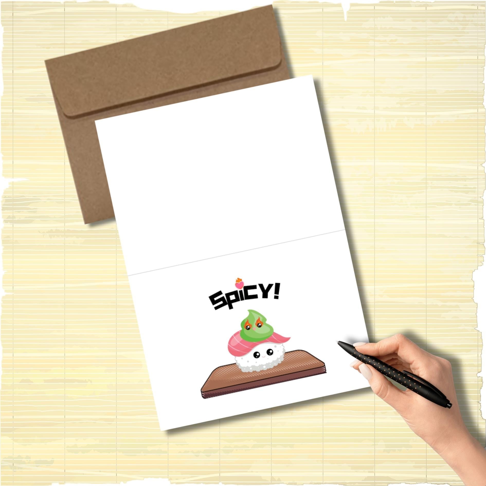Sushi & Wasabi Greeting Card: Spicy Food Pun Anniversary Card - JuzBecuzStationery