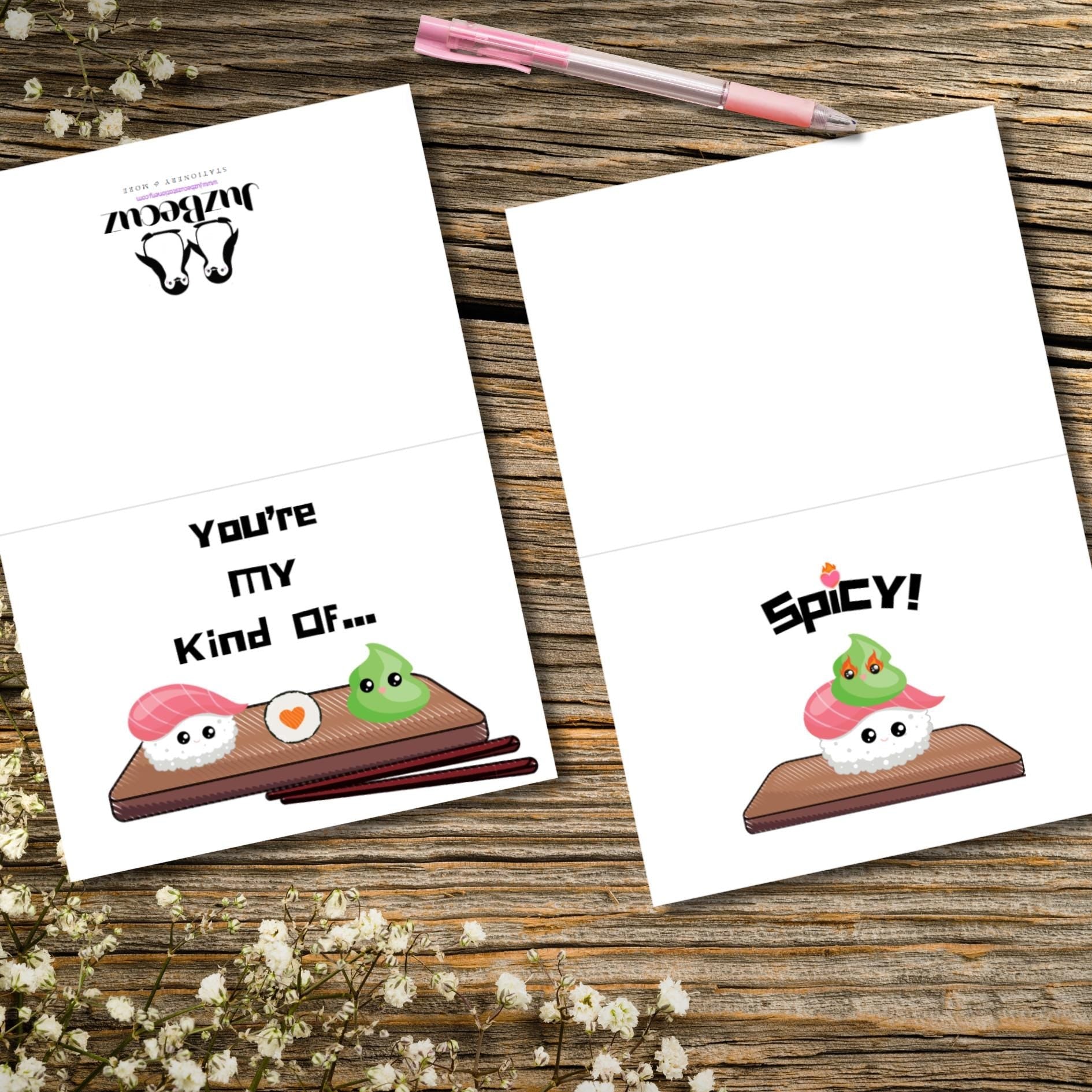 Sushi & Wasabi Greeting Card: Spicy Food Pun Anniversary Card - JuzBecuzStationery