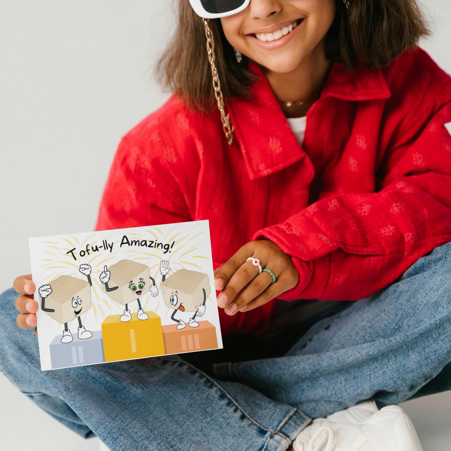 Tofu Pun Encouragement Card, Tofu - lly Amazing Note Card, Asian Food Card, Fun Vegan Inspired Appreciation Card, Tofu Lover Thank You Card - JuzBecuzStationery